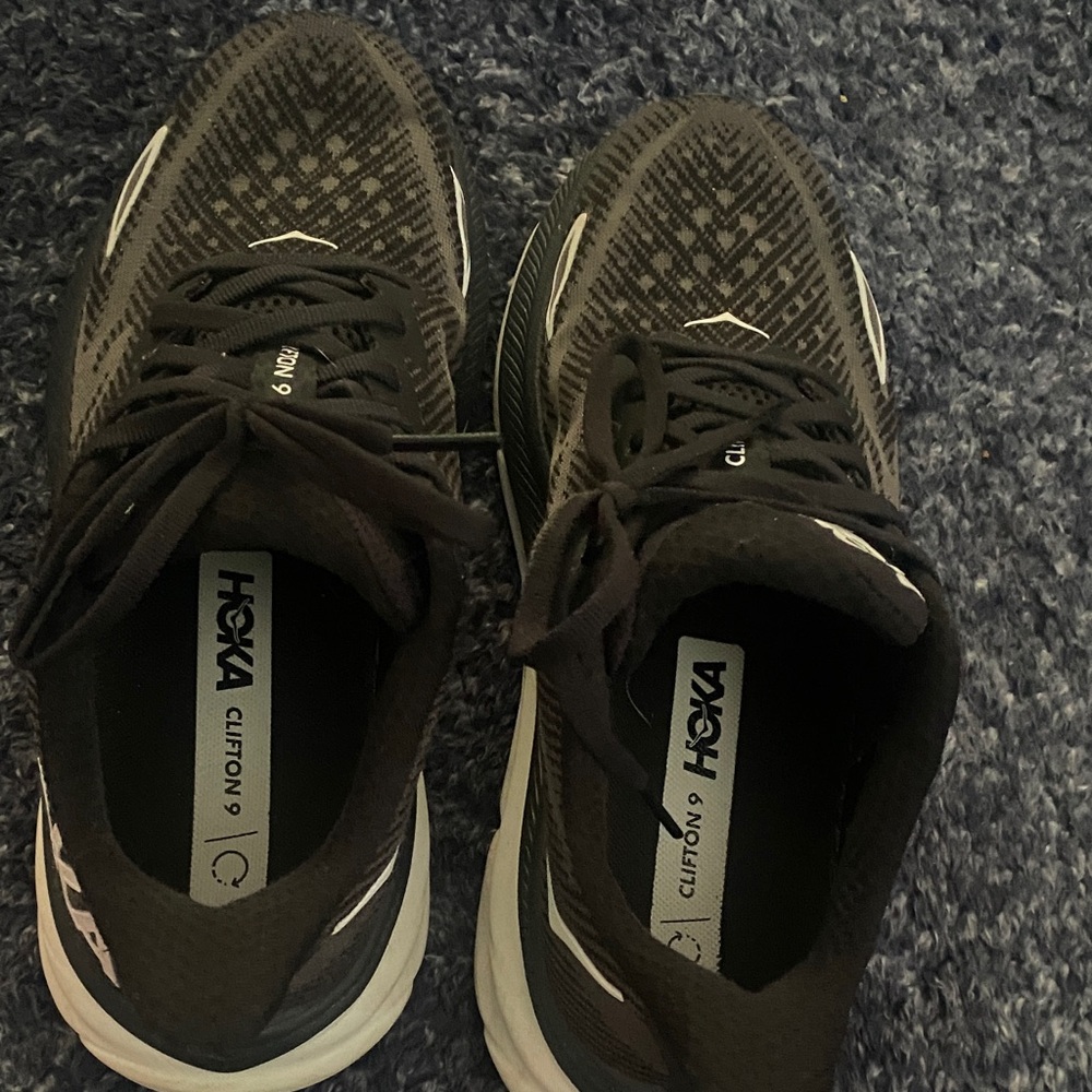 Hoka Men's Black and White Athletic Shoes